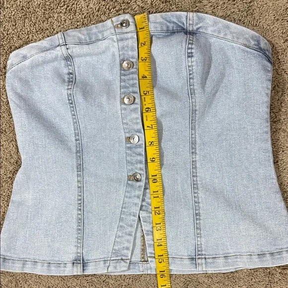 H&M Divided Light Blue Denim Bandeau Top SKU1279 - Picture 6 of 11